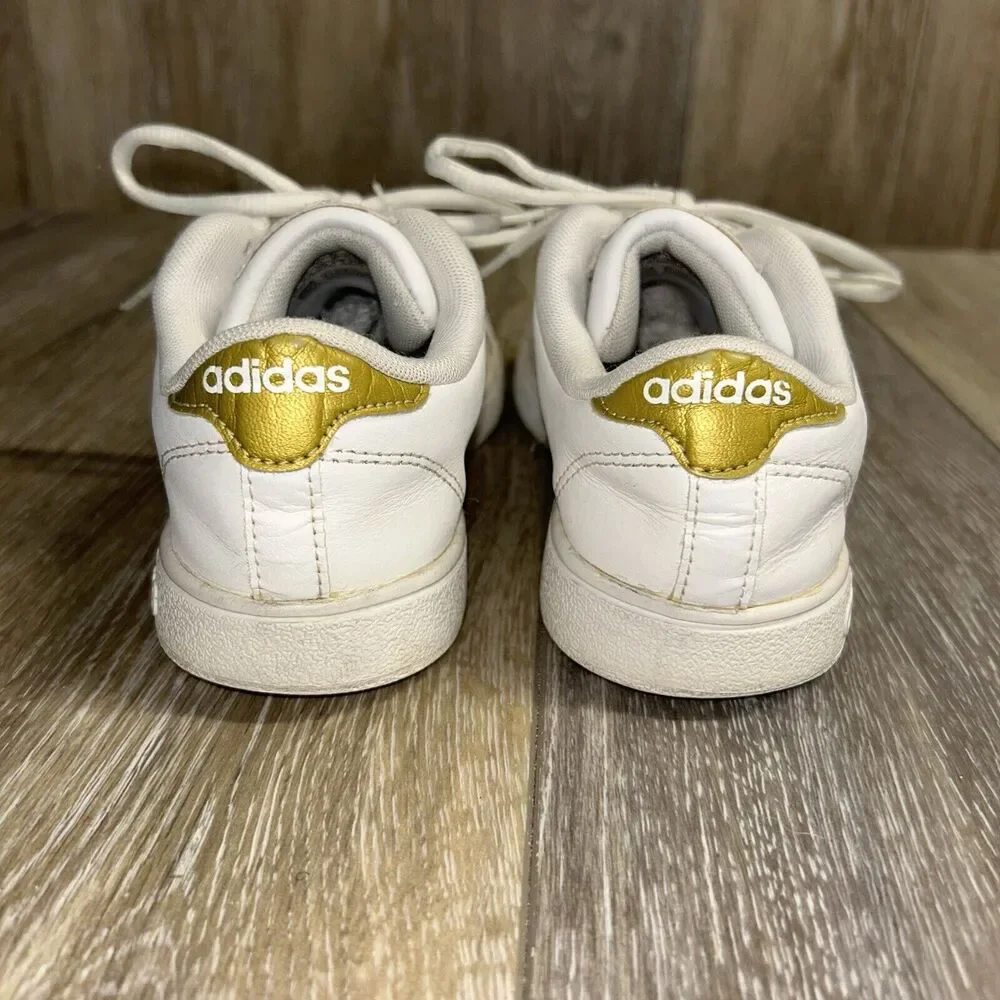 Adidas Baseline Youth US Size 3 Gold White Leather CG5844 Sneaker Shoes